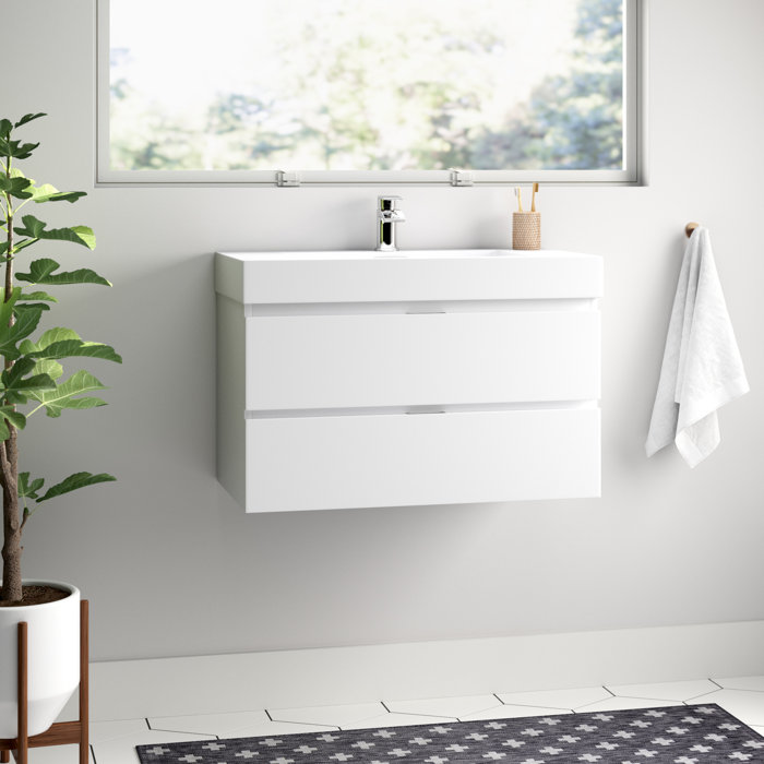 Rona Royka 36" WallMounted Single Bathroom Vanity Set & Reviews